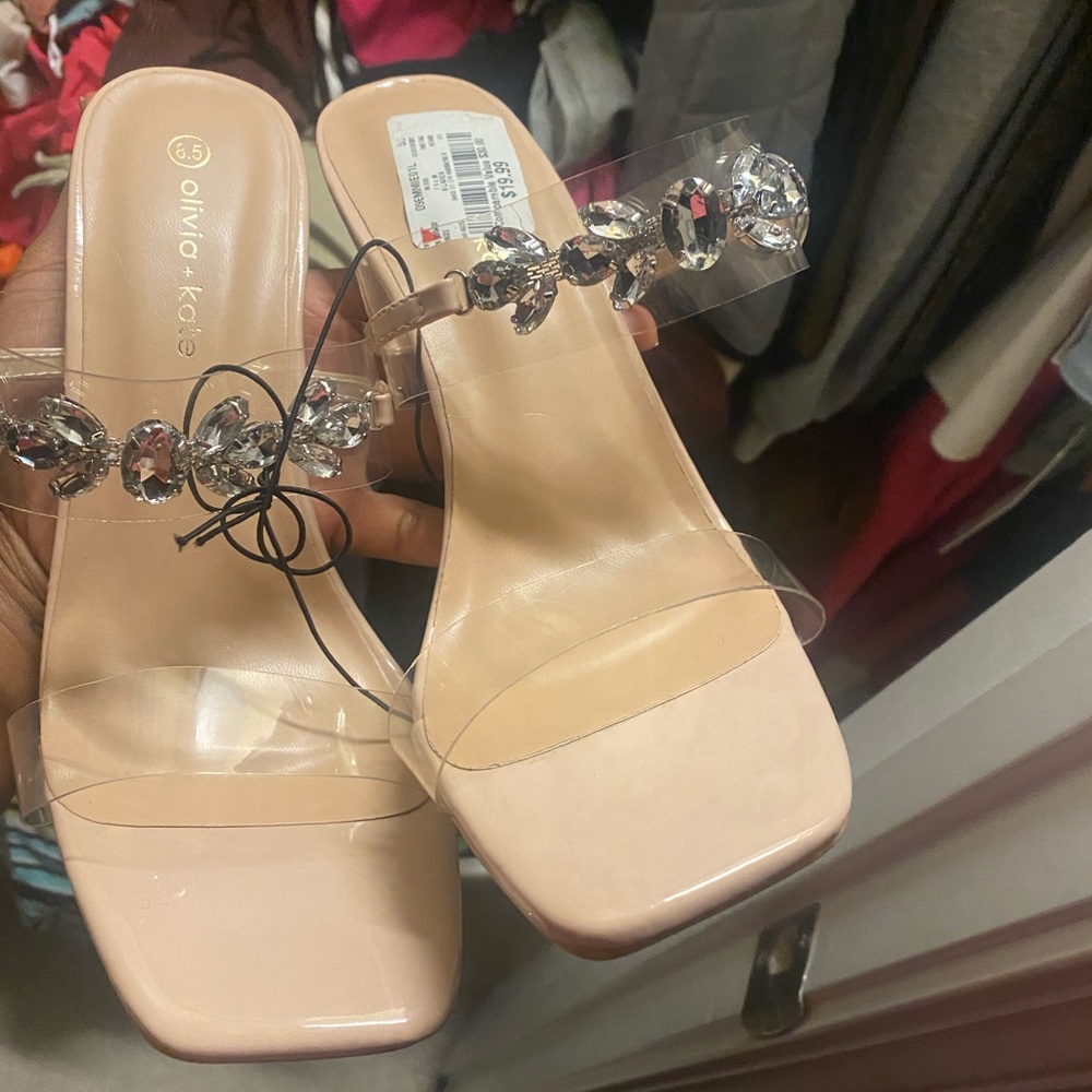Brand New clear heels never worn I was in a wedding they was too high to stand